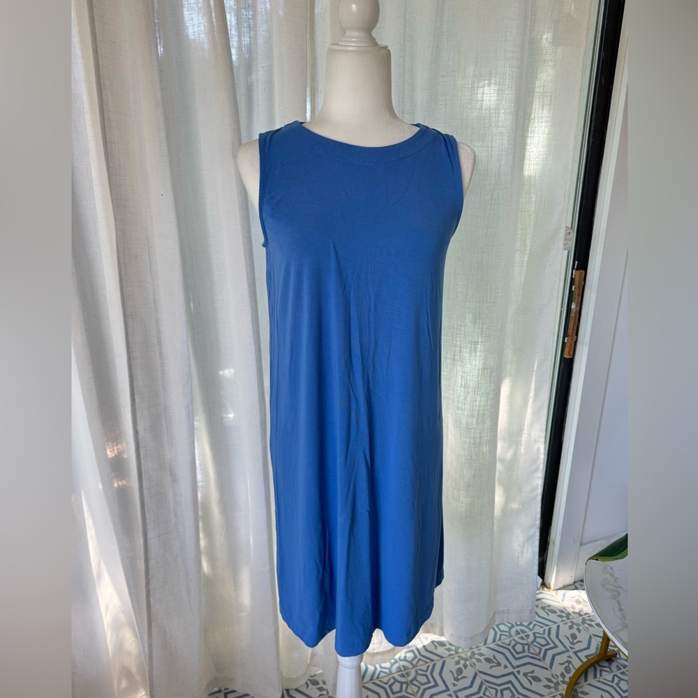 J.Jill Wearever Collection Sleeveless Blue A-Line Midi Dress – Size Small - Picture 2 of 9